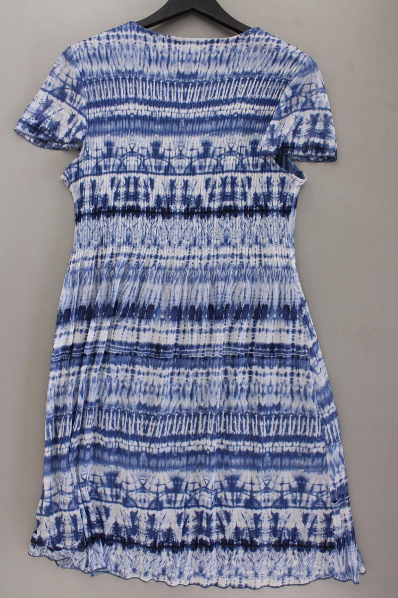 Chiffonkleid Gr. 46 Kurzarm blau