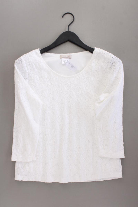 Mona Shirt mit Spitze Gr. 38 3/4 Ärmel weiß aus Polyamid