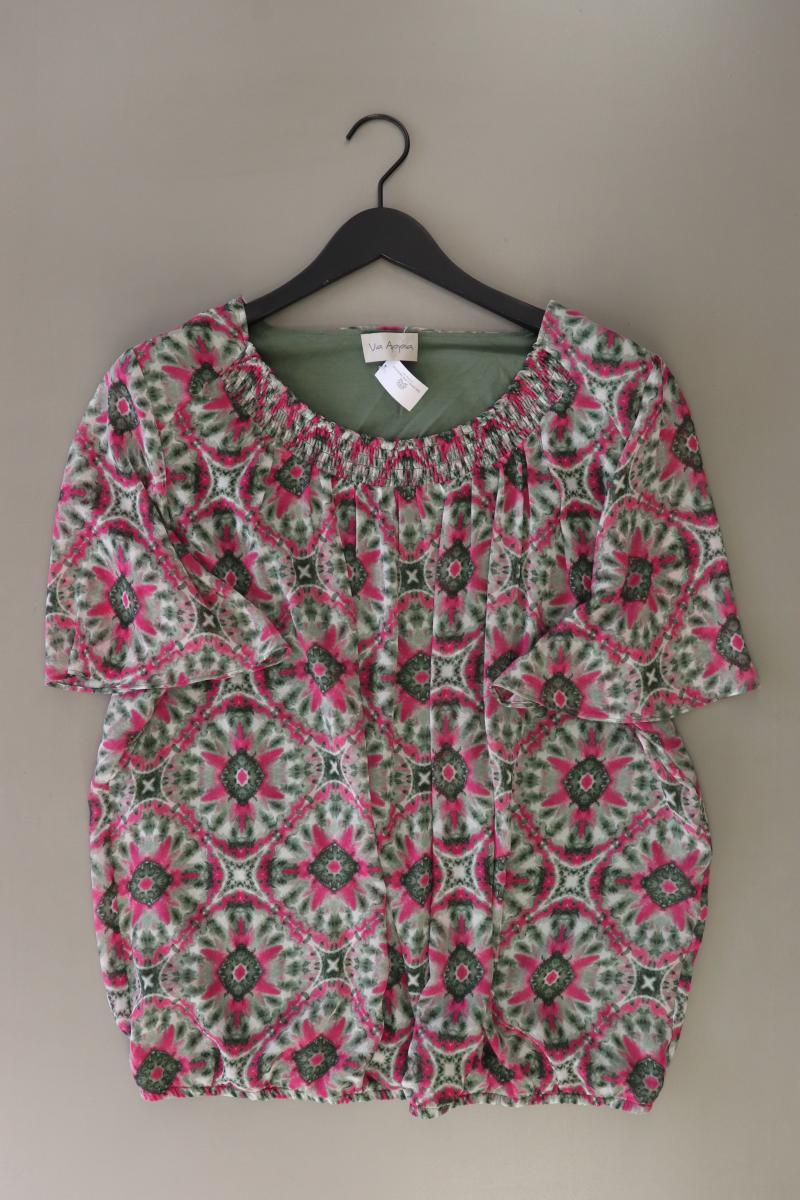 Via Appia Kurzarmbluse Gr. 46 mit Blumenmuster mehrfarbig aus Polyester
