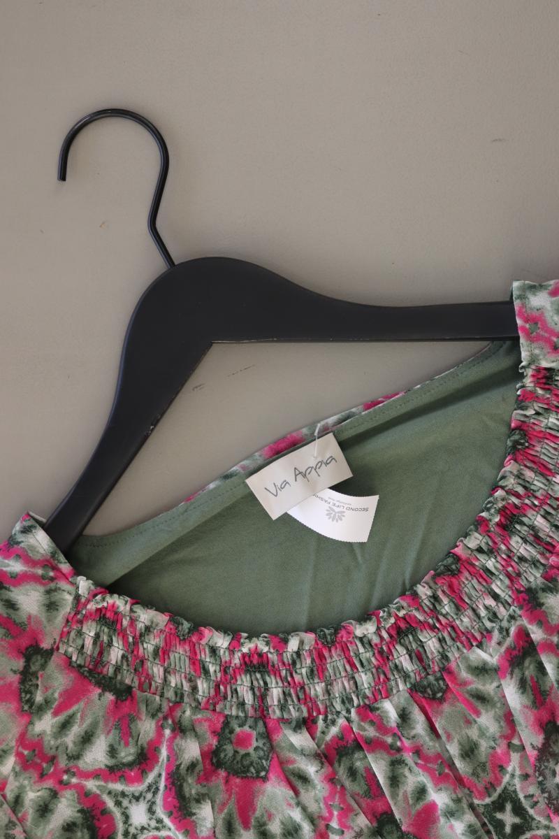 Via Appia Kurzarmbluse Gr. 46 mit Blumenmuster mehrfarbig aus Polyester