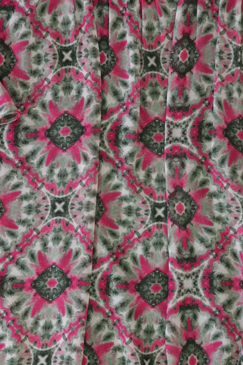 Via Appia Kurzarmbluse Gr. 46 mit Blumenmuster mehrfarbig aus Polyester