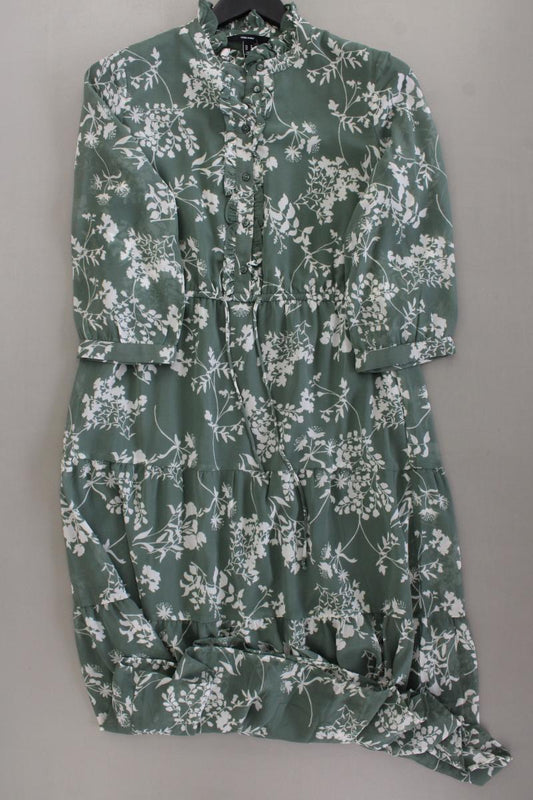 Vero Moda Maxikleid Gr. M mit Blumenmuster 3/4 Ärmel grün aus Polyester