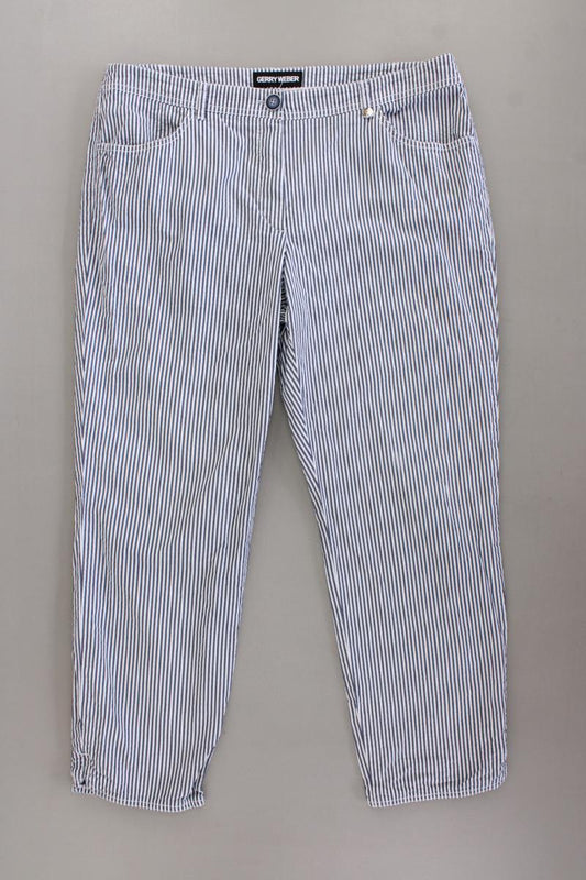 Gerry Weber 7/8 Hose Gr. 44 gestreift blau aus Baumwolle