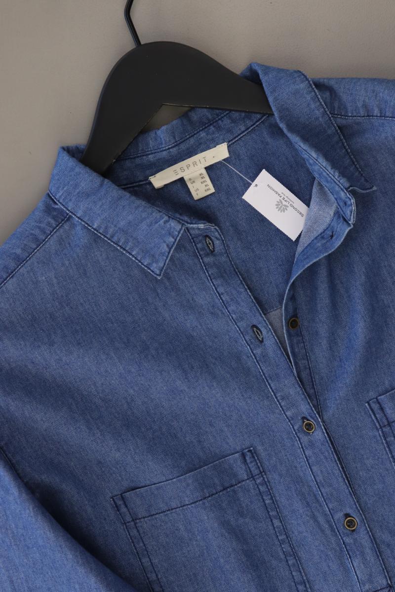 Esprit Langarmbluse Gr. XL blau