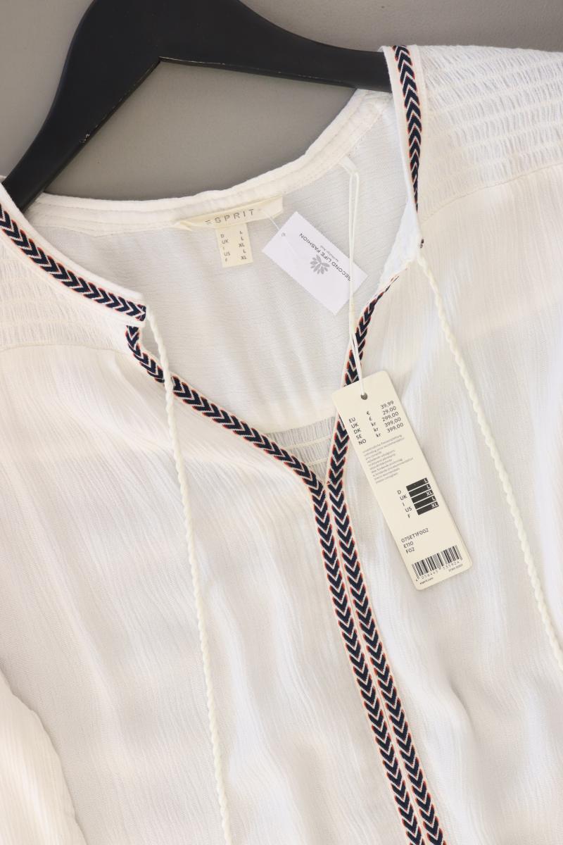 Esprit Langarmbluse Gr. L neu mit Etikett Neupreis: 39,99€! weiß aus Viskose