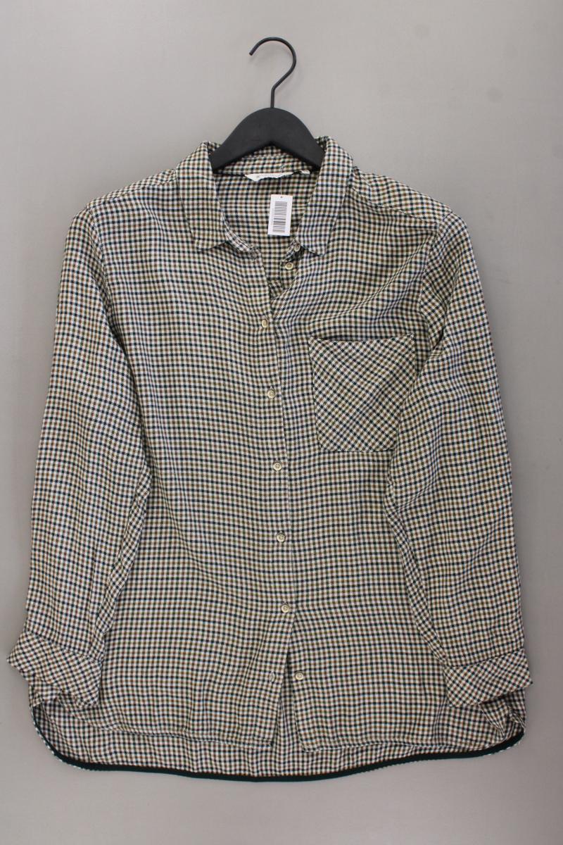 Tom Tailor Karobluse Gr. 44 kariert Langarm grün aus Viskose