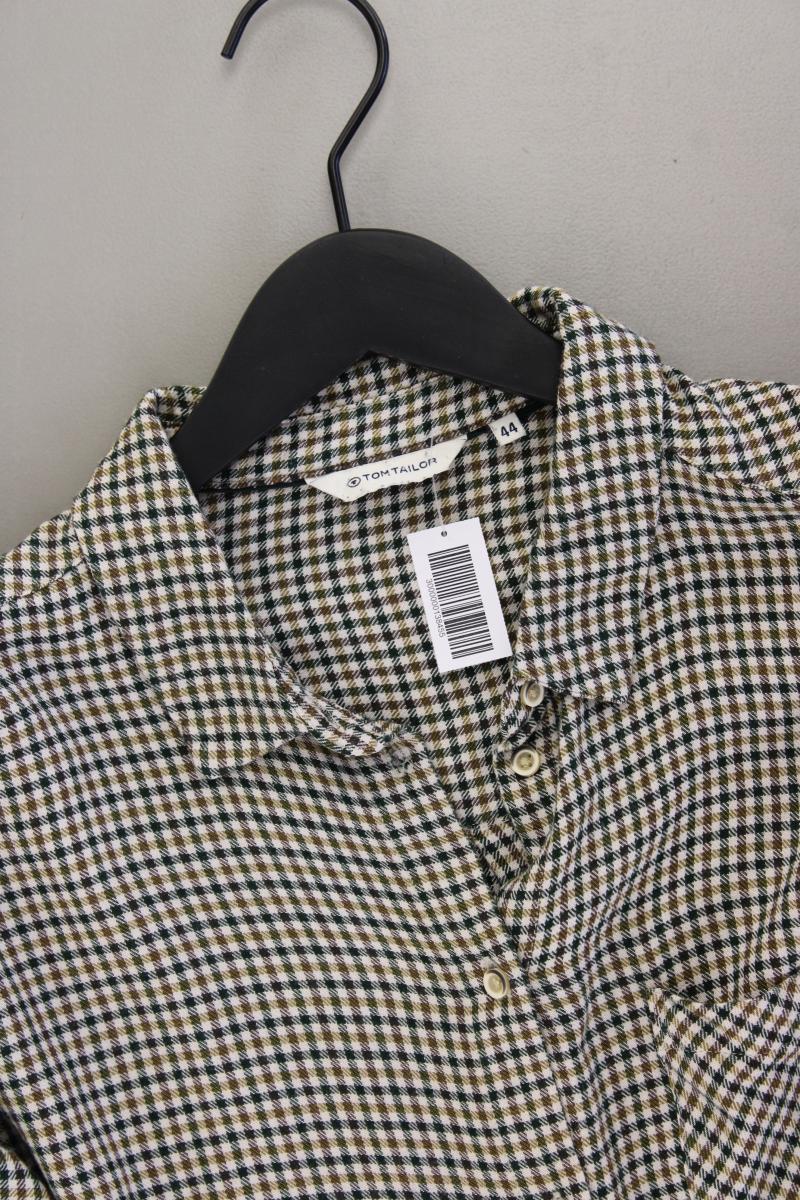 Tom Tailor Karobluse Gr. 44 kariert Langarm grün aus Viskose
