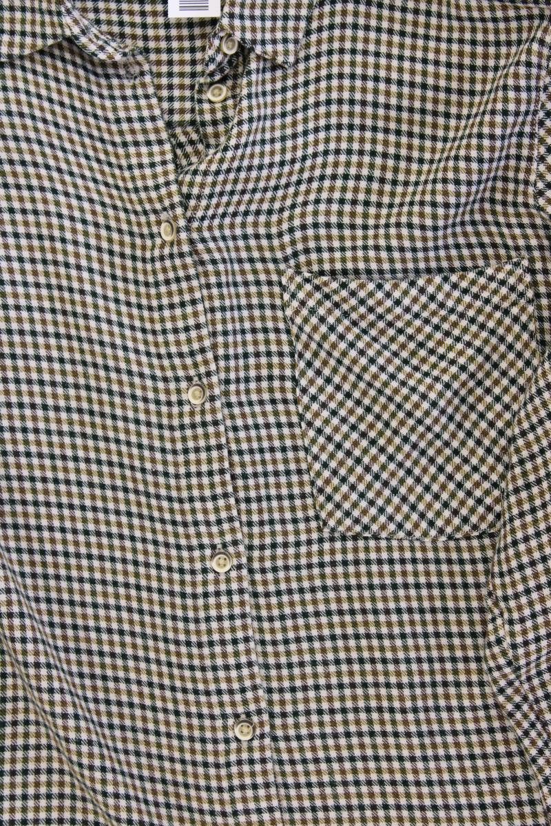 Tom Tailor Karobluse Gr. 44 kariert Langarm grün aus Viskose