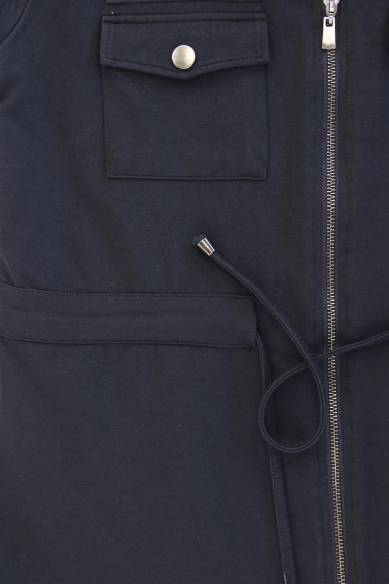 Shirt mit Reißverschluss Gr. M Kurzarm schwarz aus Baumwolle
