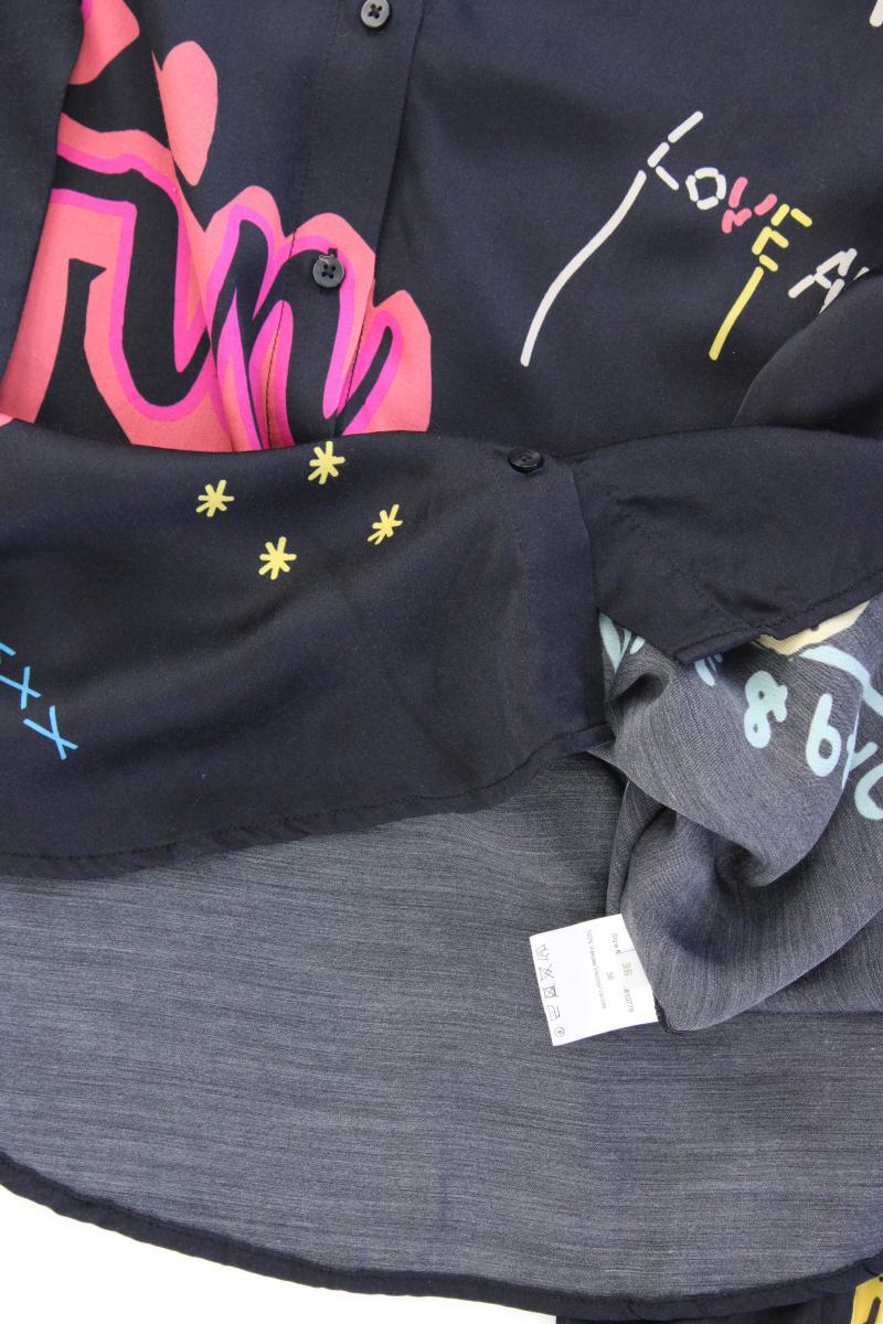 FROGBOX Langarmbluse Gr. 36 schwarz aus Viskose