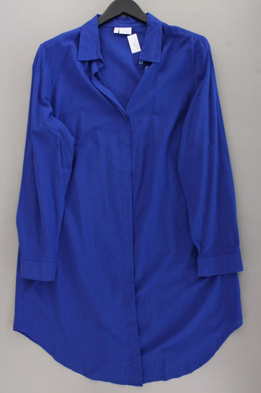 Alba Moda Blusenkleid Gr. 44 Langarm blau aus Baumwolle