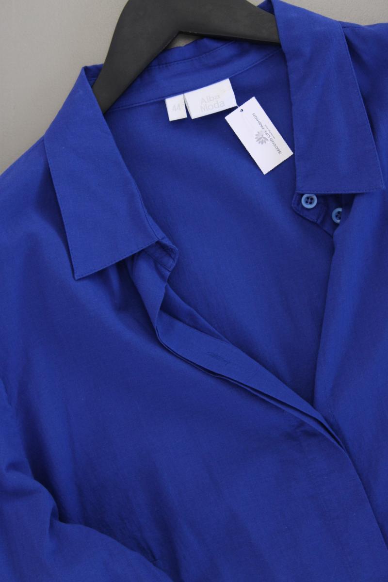 Alba Moda Blusenkleid Gr. 44 Langarm blau aus Baumwolle