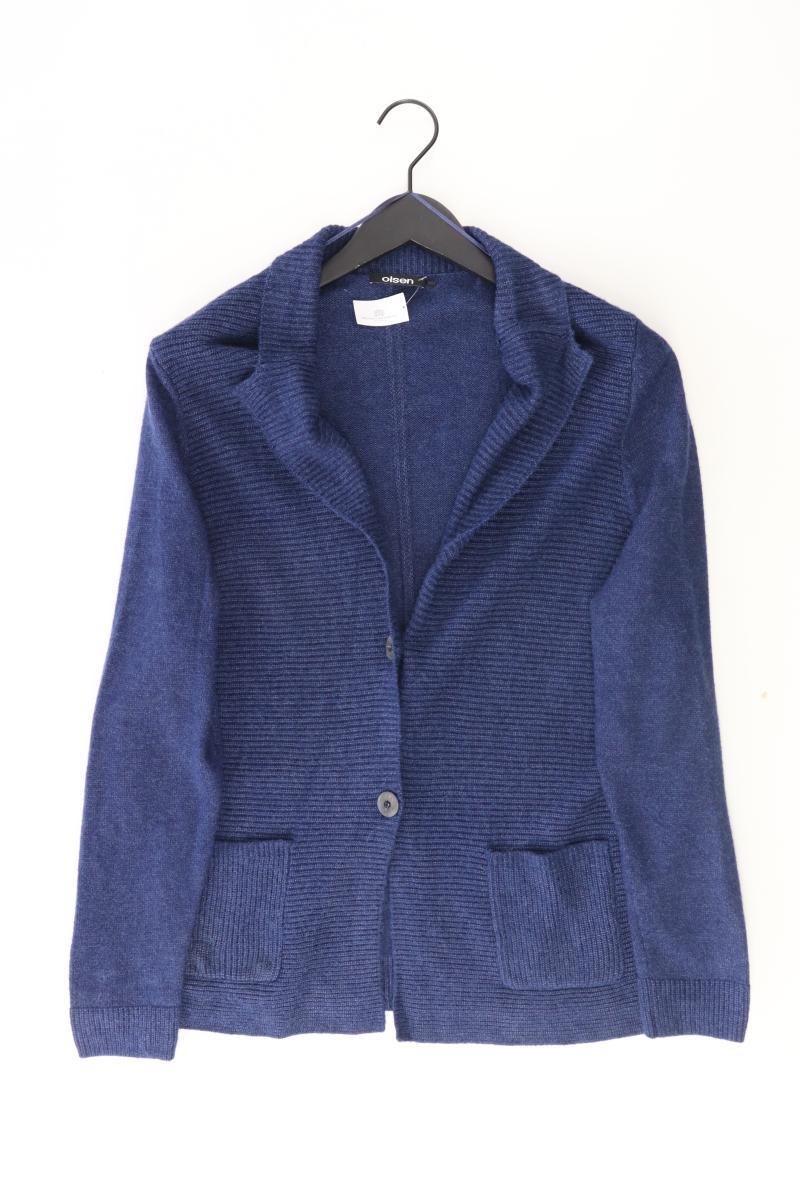 olsen Strickjacke Gr. 48 Langarm blau aus Viskose