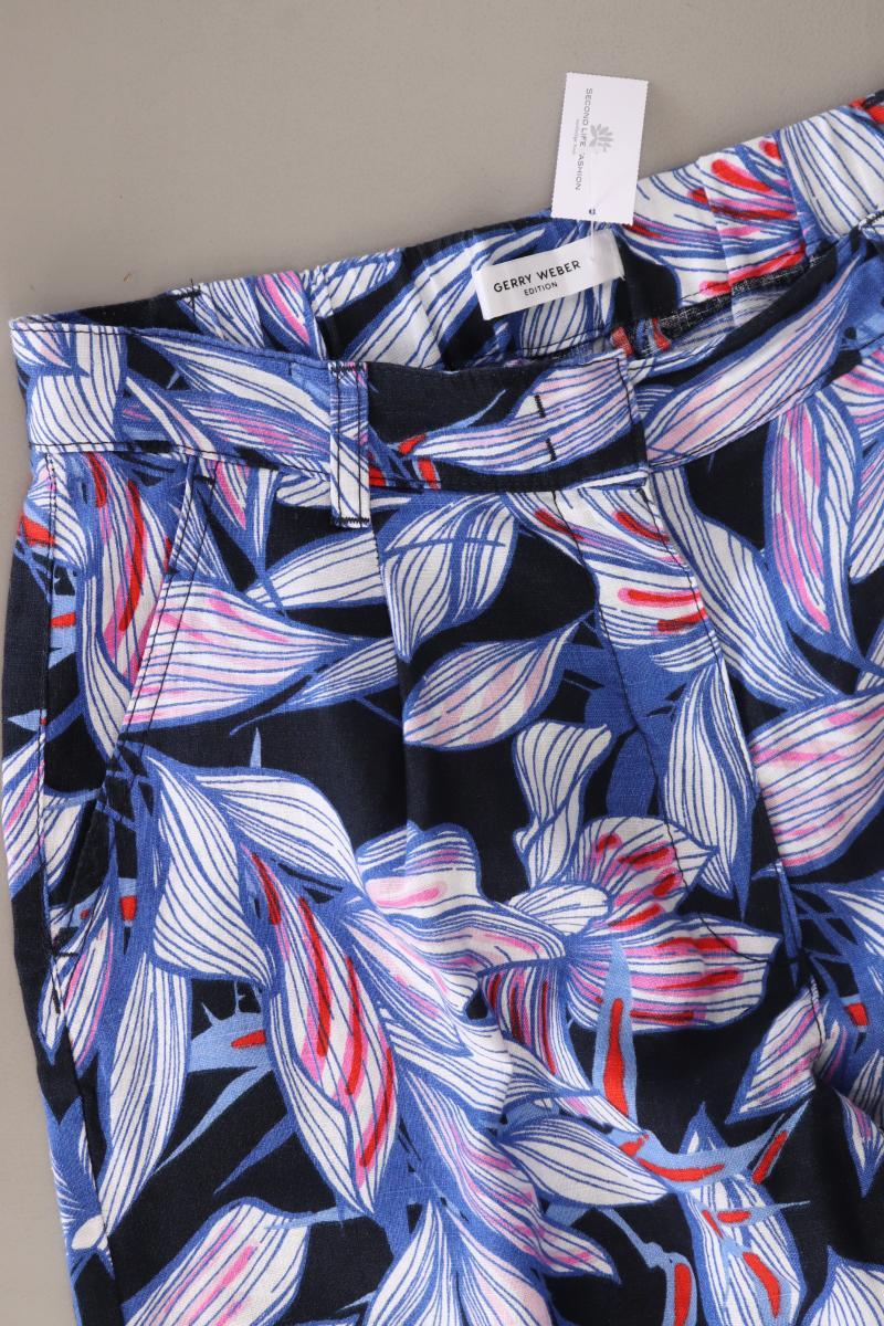 Gerry Weber Leinenhose Gr. 34 mit Blumenmuster mehrfarbig
