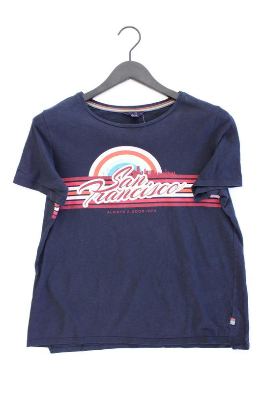 Esprit Printshirt Gr. XL Kurzarm blau aus Baumwolle