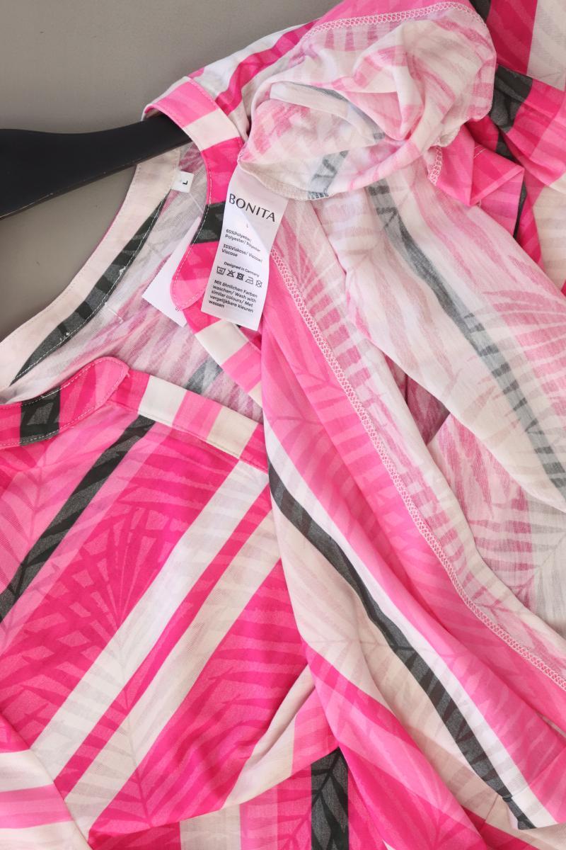 Bonita Ringelshirt Gr. L gestreift Kurzarm pink aus Polyester