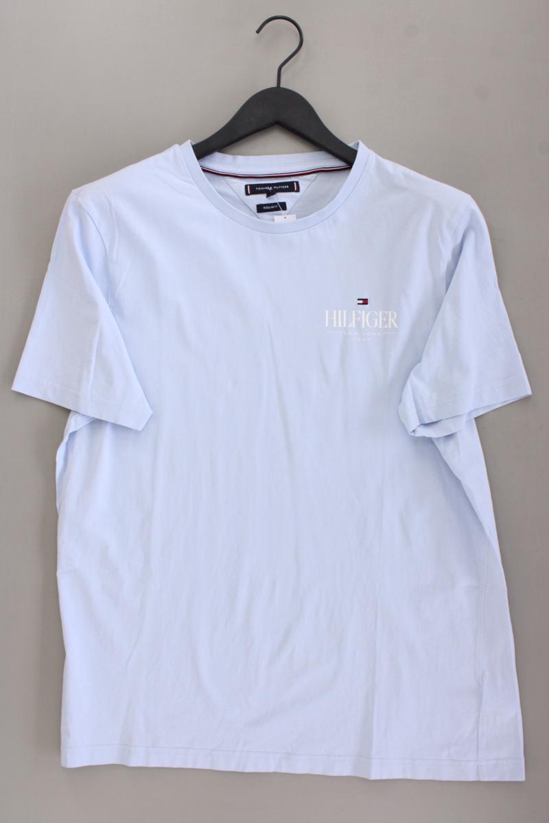 Tommy Hilfiger T-Shirt für Herren Gr. XL neuwertig Kurzarm blau aus Baumwolle