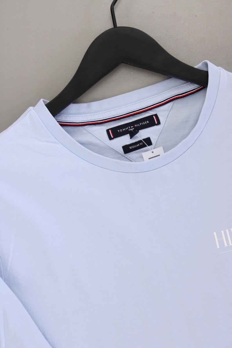 Tommy Hilfiger T-Shirt für Herren Gr. XL neuwertig Kurzarm blau aus Baumwolle