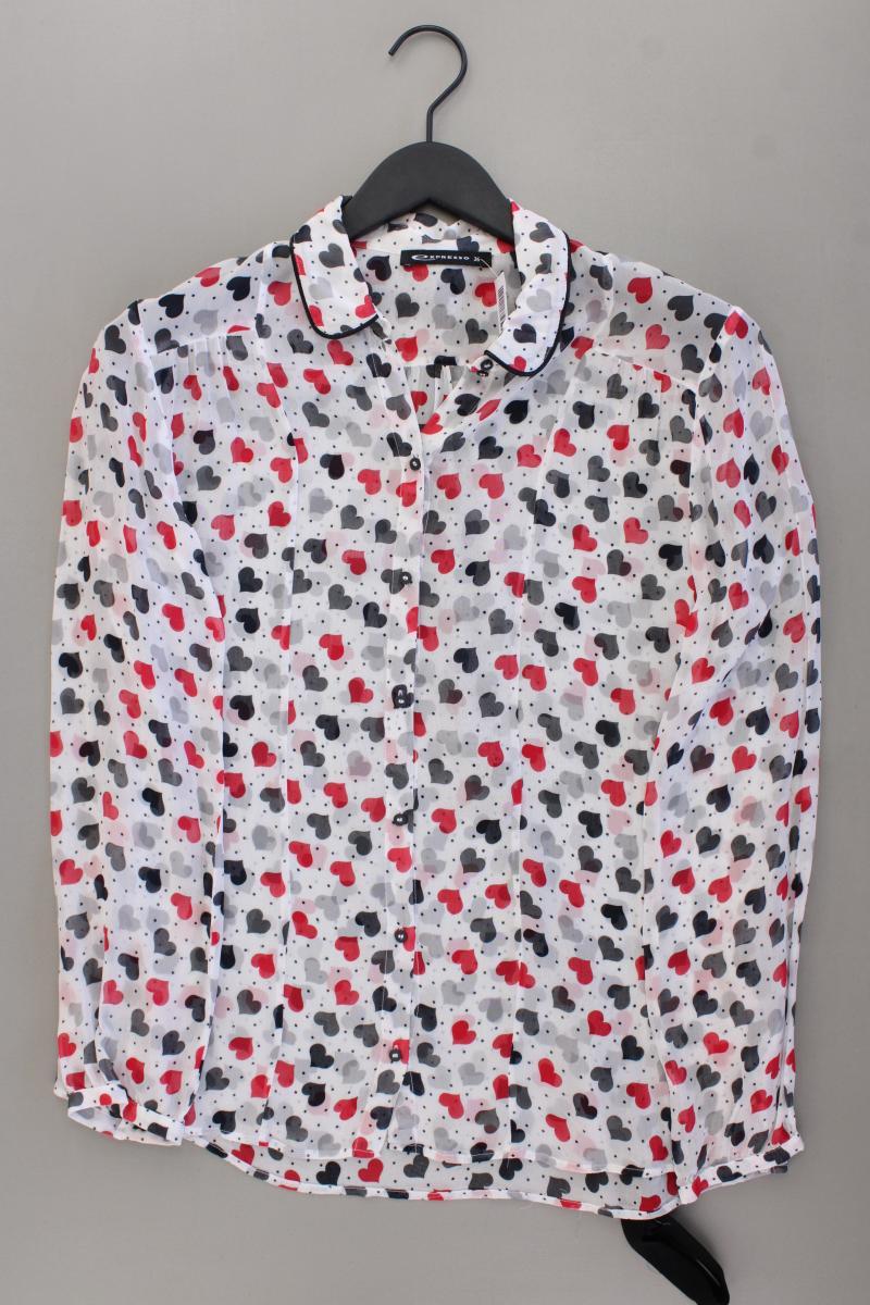 Expresso Bluse mit Herzmuster Gr. 36 Langarm mehrfarbig aus Viskose