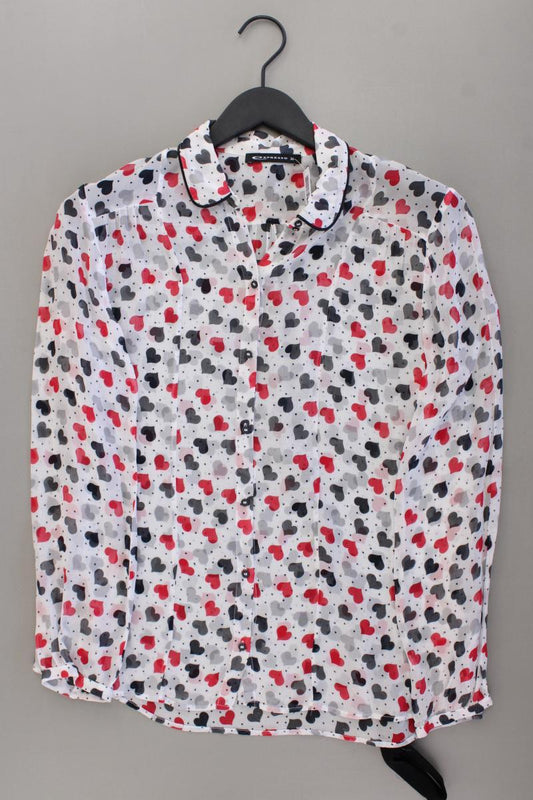 Expresso Bluse mit Herzmuster Gr. 36 Langarm mehrfarbig aus Viskose