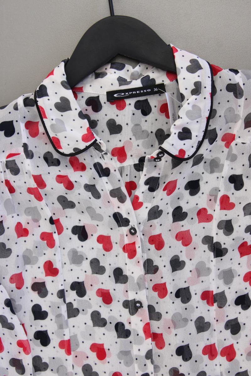 Expresso Bluse mit Herzmuster Gr. 36 Langarm mehrfarbig aus Viskose