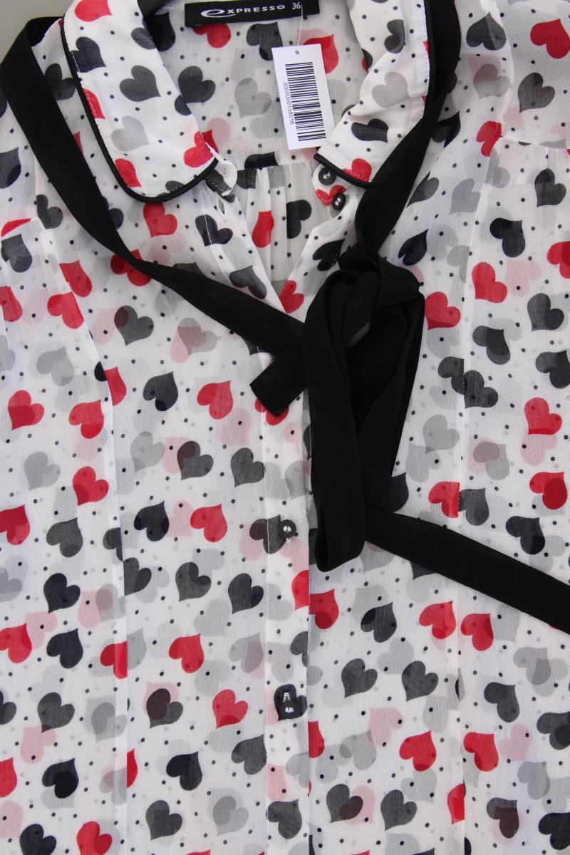 Expresso Bluse mit Herzmuster Gr. 36 Langarm mehrfarbig aus Viskose