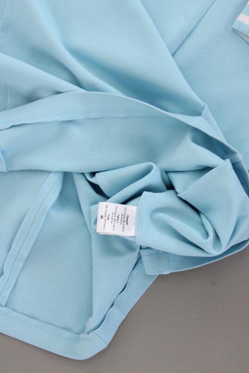 Walbusch Midikleid Gr. 44 gestreift 3/4 Ärmel türkis aus Viskose