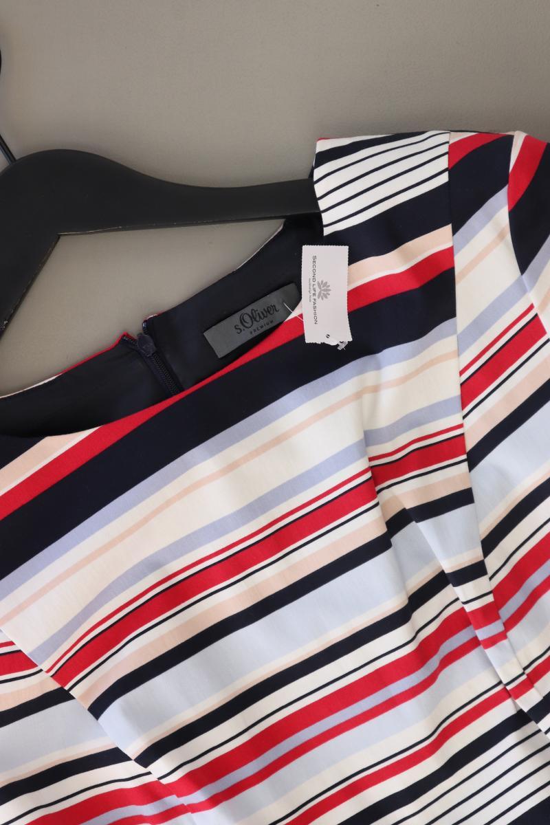 s.Oliver Premium Bleistiftkleid Gr. 44 gestreift mit Gürtel Kurzarm mehrfarbig