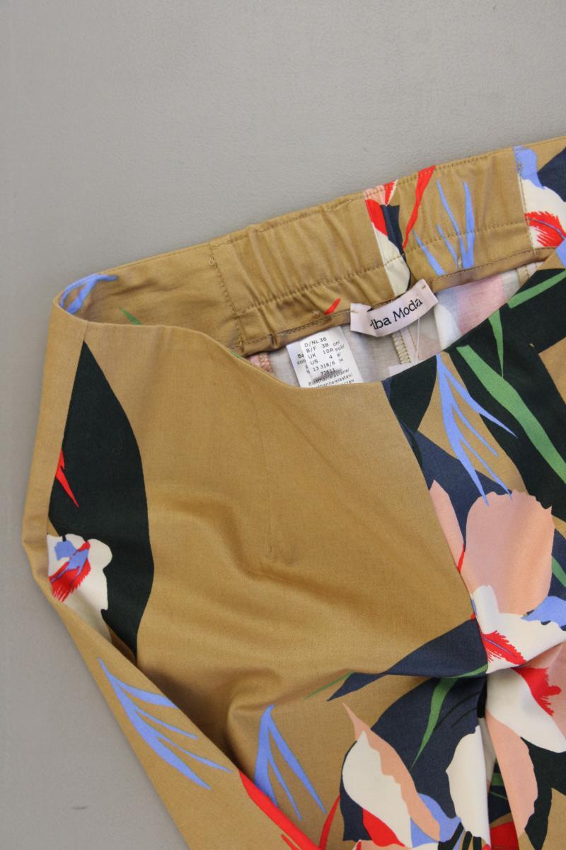 Alba Moda Hose Gr. 36 mit Blumenmuster mehrfarbig aus Baumwolle
