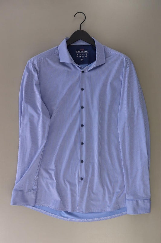 Pure Hatico Langarmhemd für Herren Gr. Hemdgröße 45 gestreift blau aus Polyamid