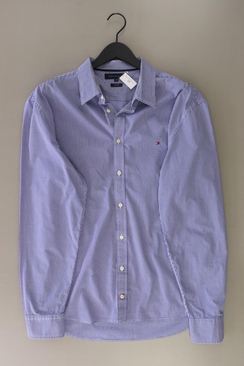 Tommy Hilfiger Karohemd für Herren Gr. XXL kariert Langarm blau aus Baumwolle