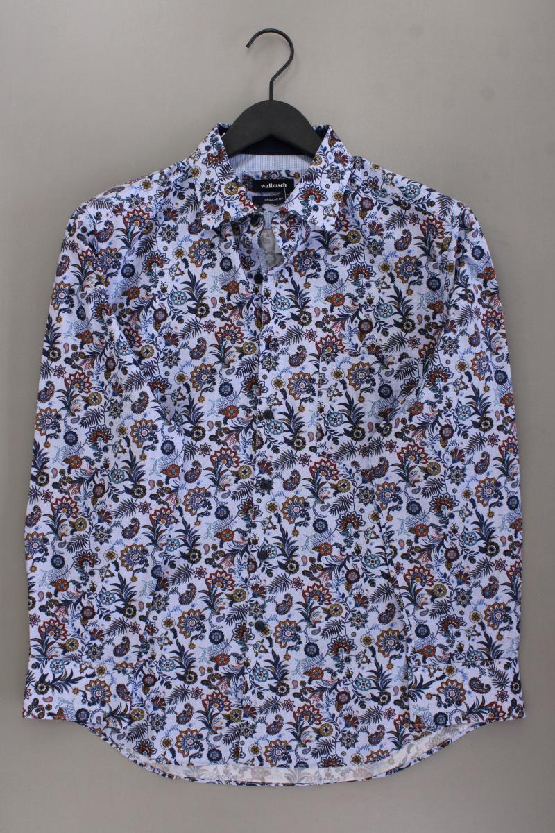 Walbusch Langarmhemd für Herren Gr. Hemdgröße 39/40 mit Blumenmuster neuwertig