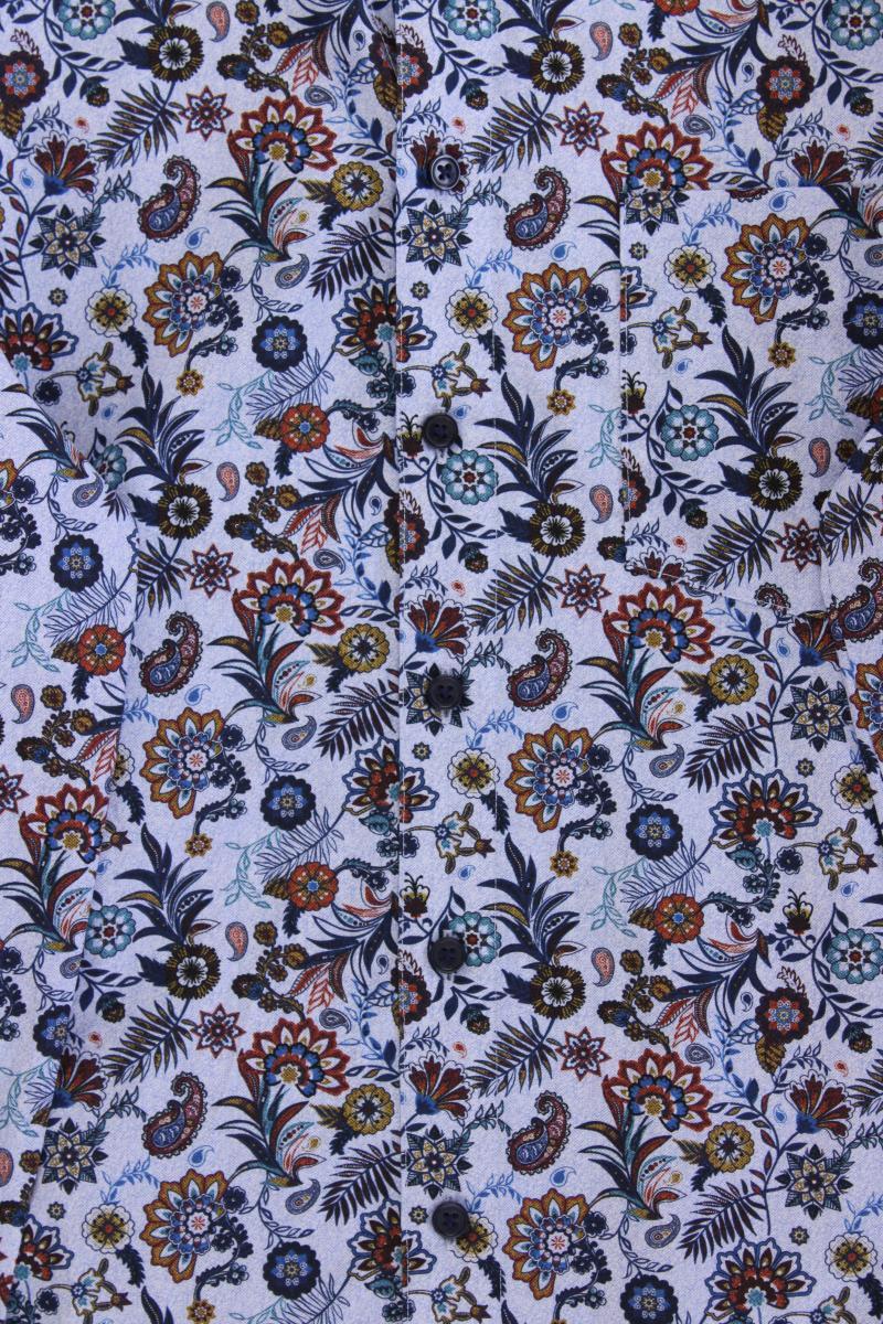 Walbusch Langarmhemd für Herren Gr. Hemdgröße 39/40 mit Blumenmuster neuwertig