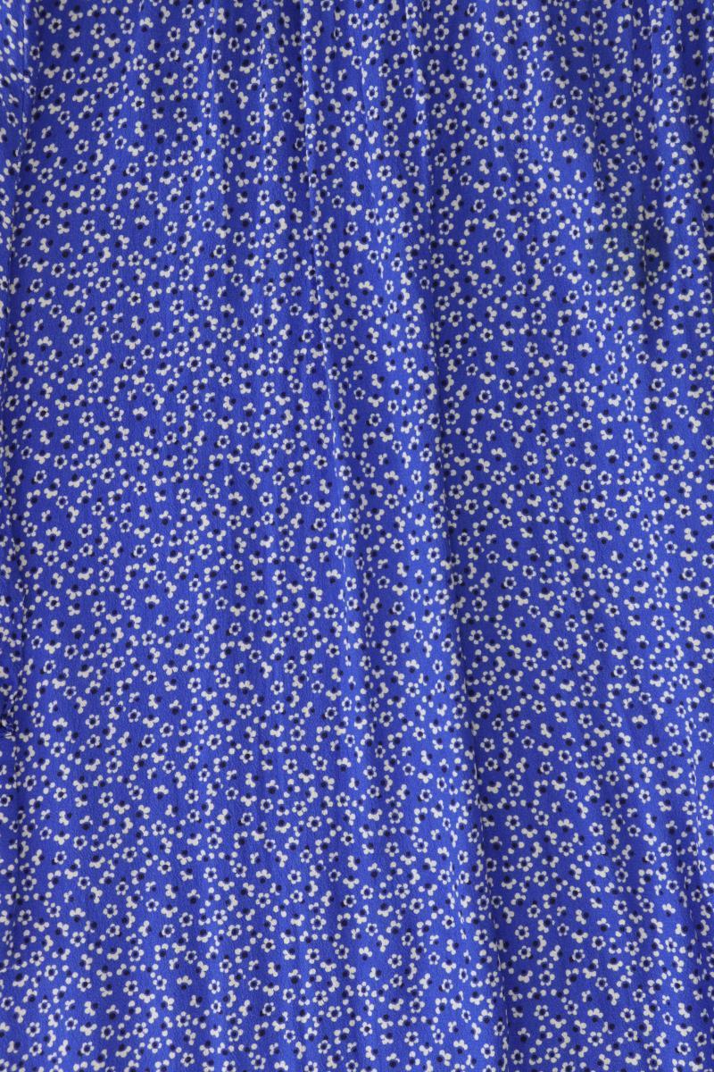 0039 Italy Langarmkleid Gr. M mit Blumenmuster blau aus Viskose