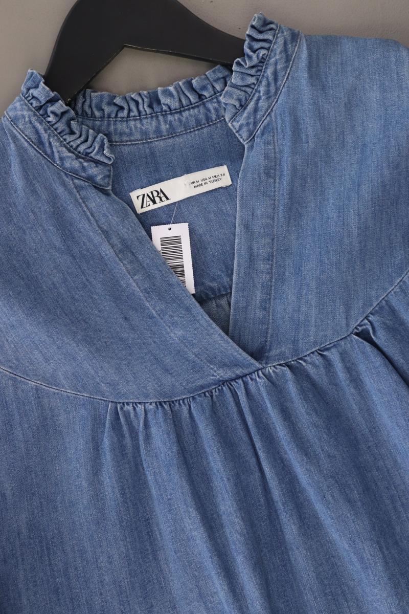 Zara Jeanskleid mit Seitentaschen Gr. M 3/4 Ärmel blau aus Baumwolle
