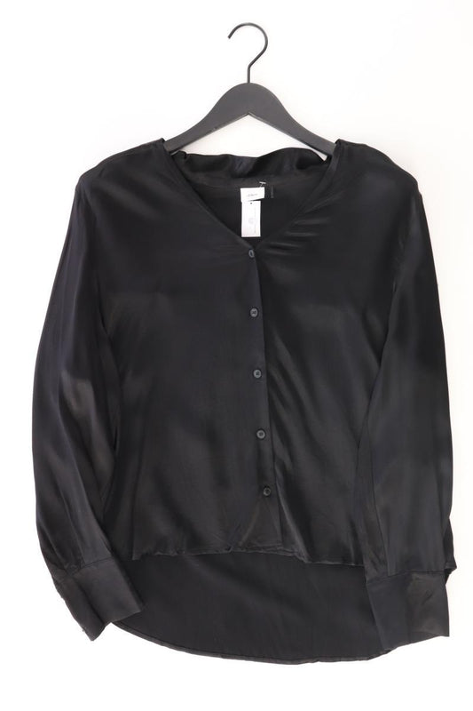 s.Oliver Satin Bluse Gr. 40 neuwertig Langarm schwarz aus Viskose
