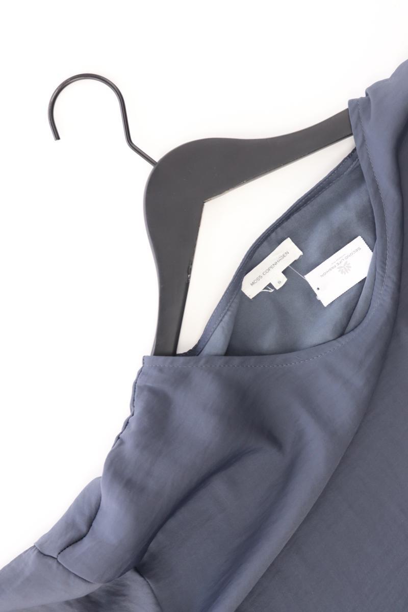 Moss Copenhagen Satinkleid Gr. S Kurzarm blau aus Polyester