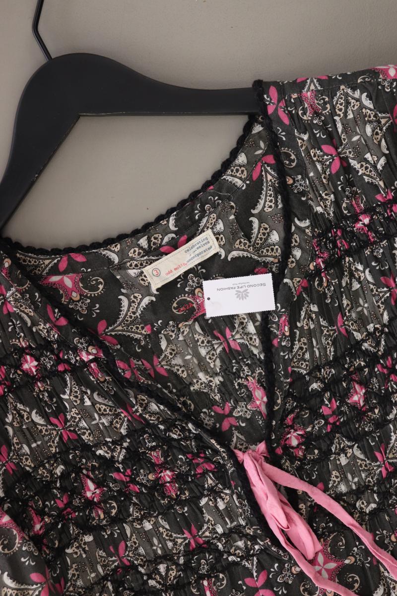 Odd Molly Midikleid Gr. L mit Blumenmuster 3/4 Ärmel grau aus Baumwolle