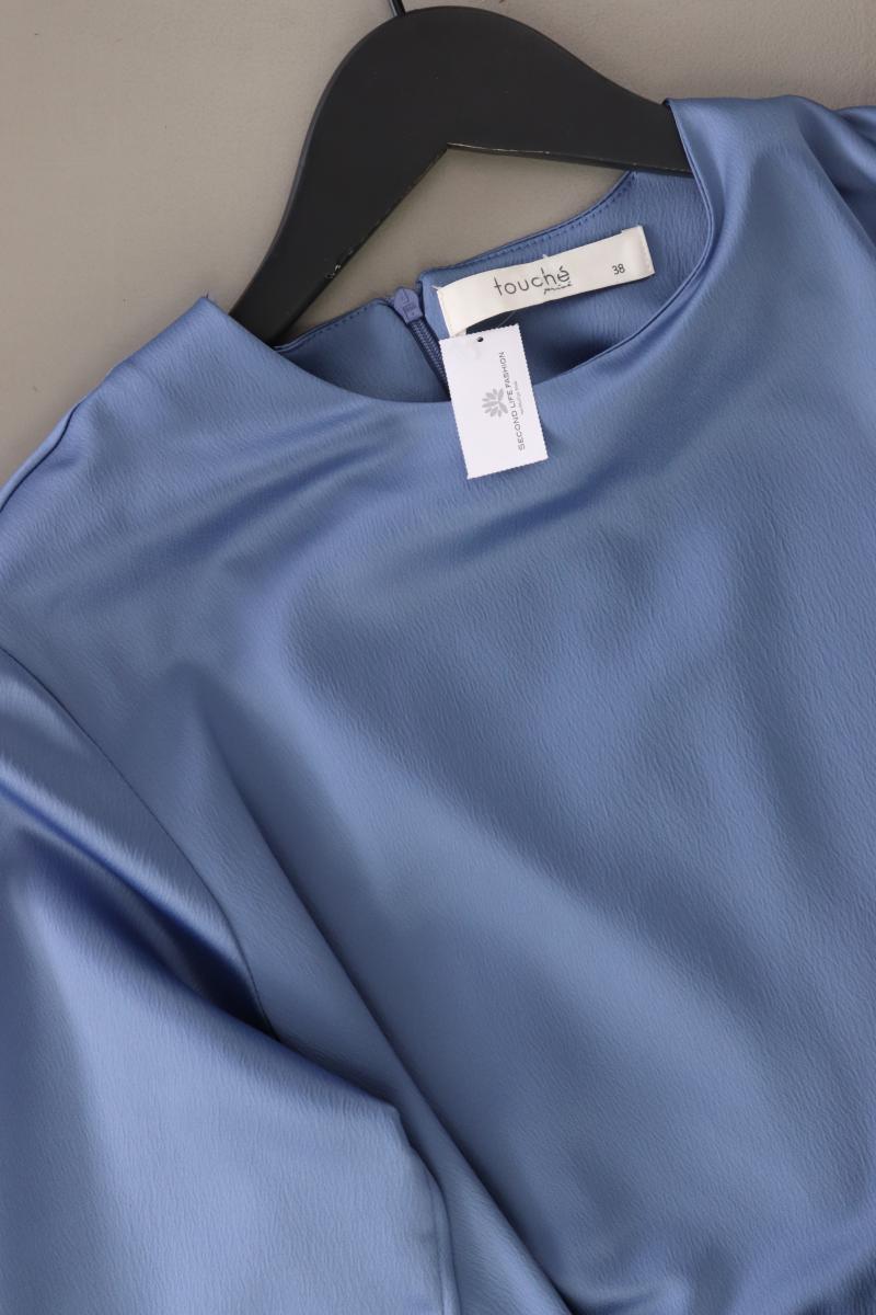 Touché Privé Abendkleid Gr. 38 mit Gürtel Langarm blau