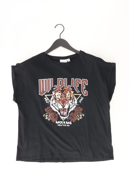 Vila Printshirt Gr. XL Kurzarm schwarz aus Baumwolle