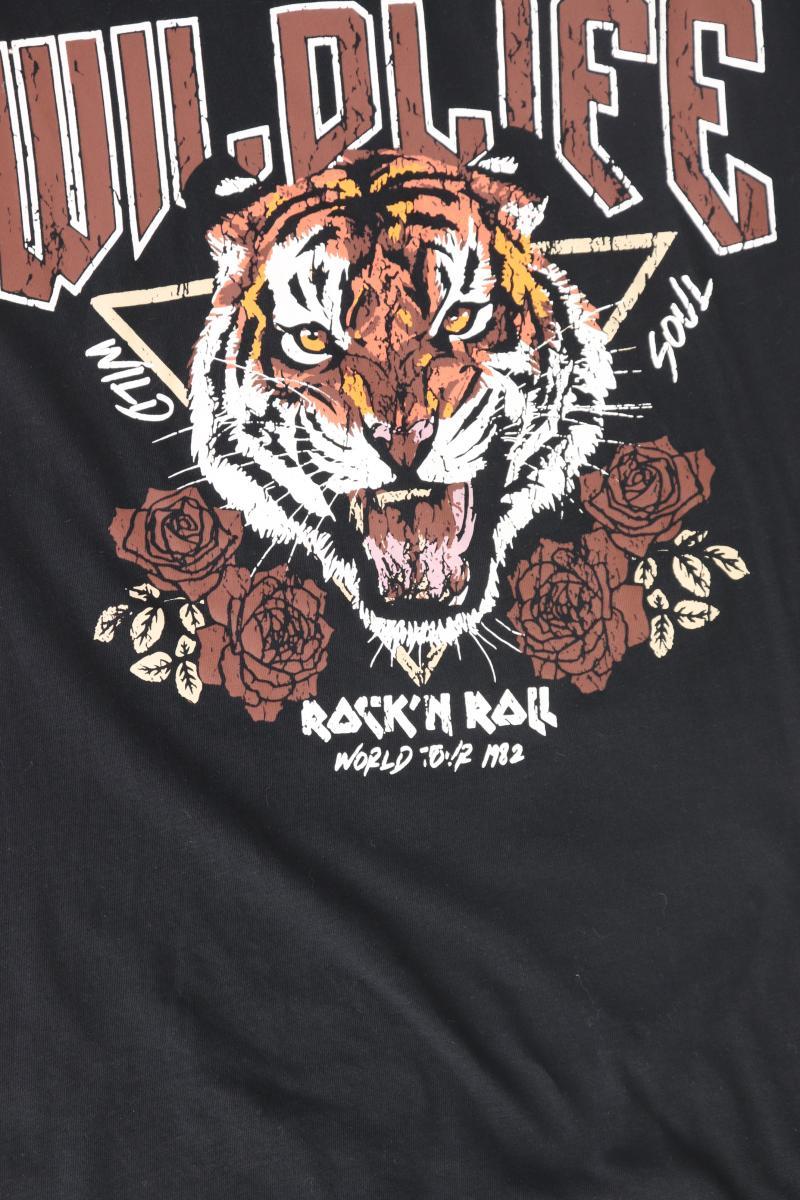 Vila Printshirt Gr. XL Kurzarm schwarz aus Baumwolle