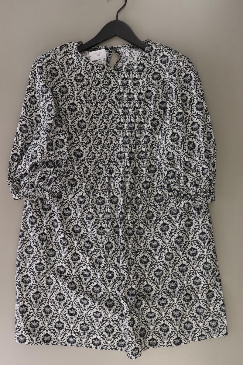 Reserved Midikleid Gr. 38 mit Blumenmuster 3/4 Ärmel schwarz aus Baumwolle