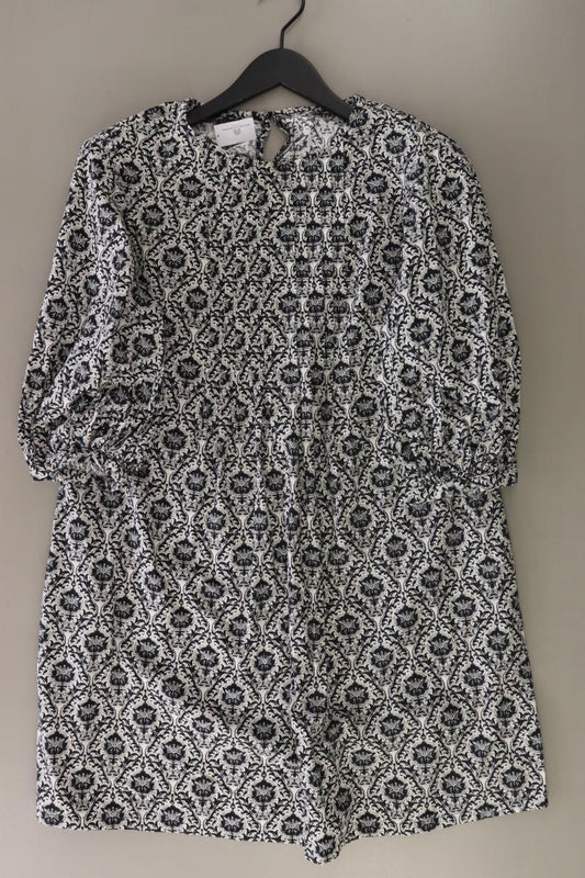 Reserved Midikleid Gr. 38 mit Blumenmuster 3/4 Ärmel schwarz aus Baumwolle