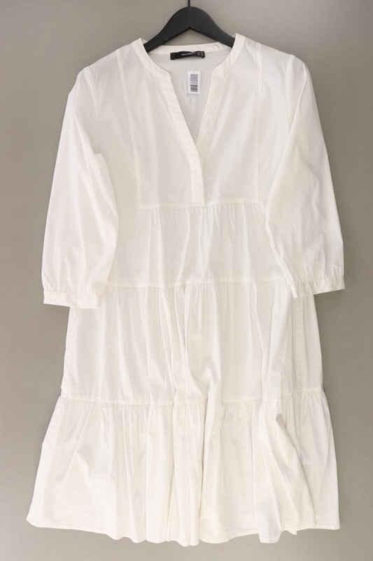 Hallhuber Midikleid Gr. 40 3/4 Ärmel weiß aus Baumwolle