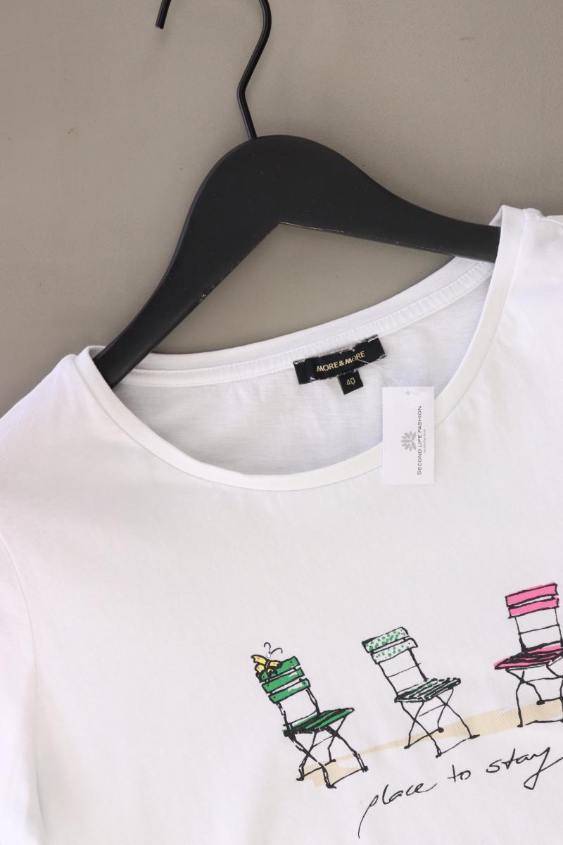 More&More Printshirt Gr. 40 Kurzarm weiß