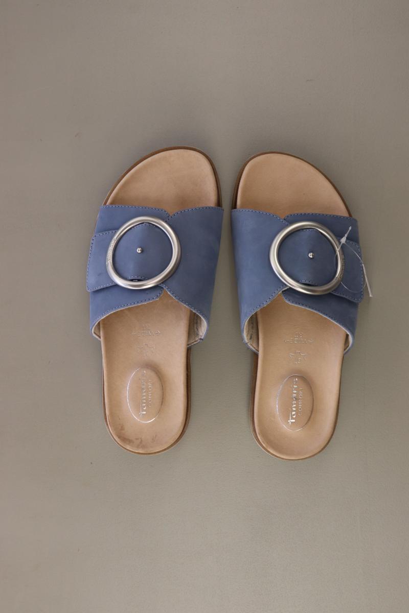 Tamaris Pantoletten Gr. 37 blau aus Leder