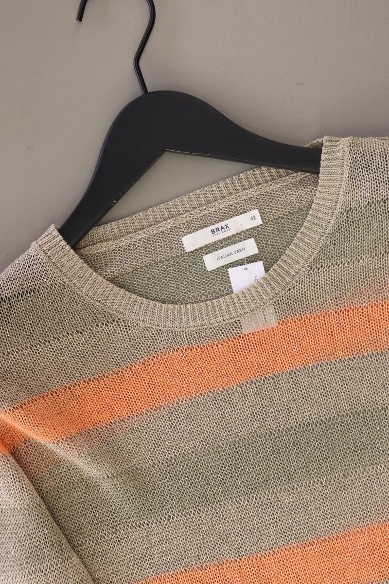 Brax Grobstrickpullover Gr. 42 gestreift mehrfarbig aus Baumwolle