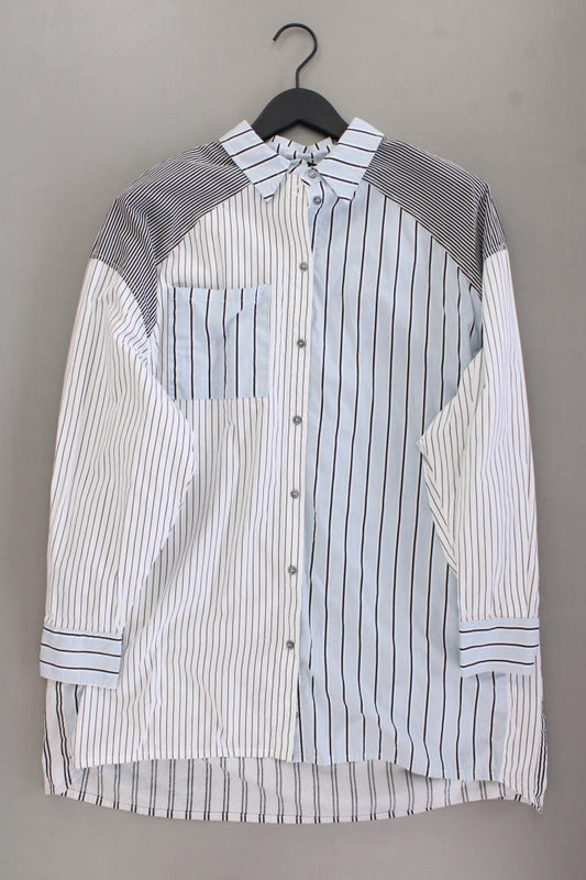 Summum Longbluse Gr. 36 gestreift Langarm blau aus Baumwolle