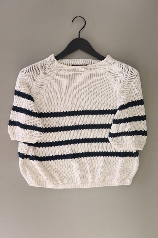 Luisa Cerano Kurzarm Crop Pullover Gr. 40 gestreift creme aus Leinen