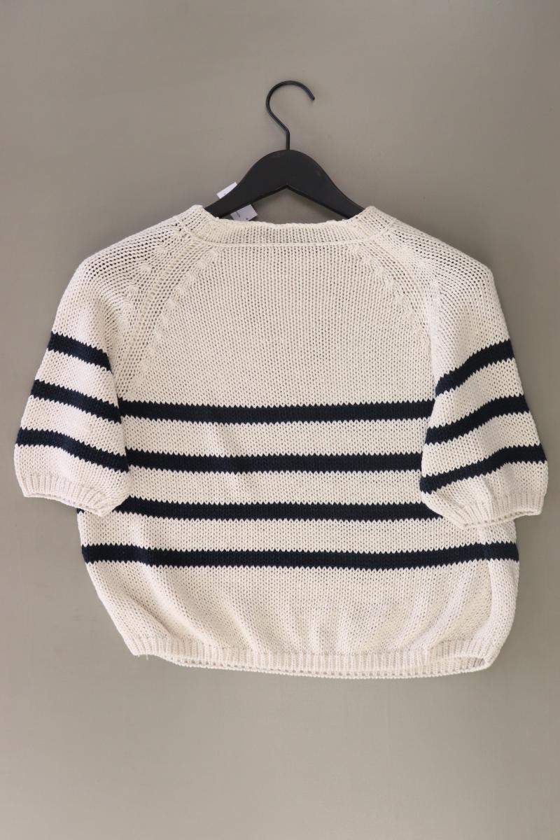 Luisa Cerano Kurzarm Crop Pullover Gr. 40 gestreift creme aus Leinen